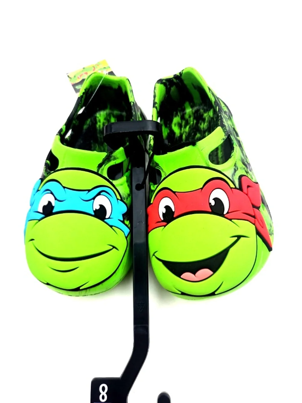 TMNT Toddler Sandals Size 7/8  Boys Slip On Green Boys Turtles Rubber Summer